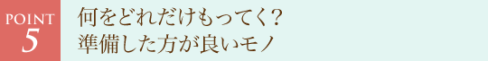 何をどれだけもってく?準備した方が良いモノ