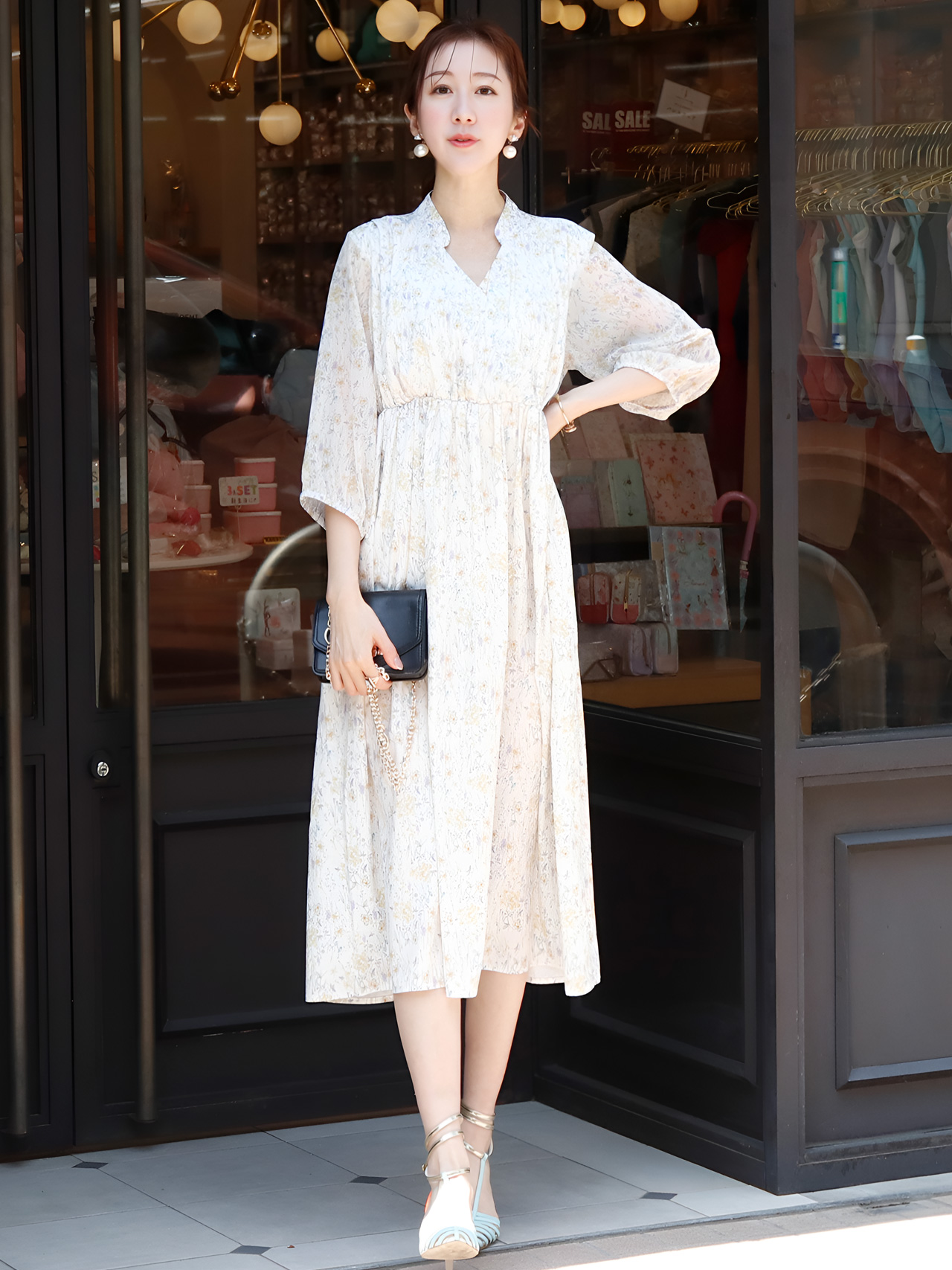 ＜授乳服・マタニティウエア＞ウィステリア・フラワーカシュクールワンピース