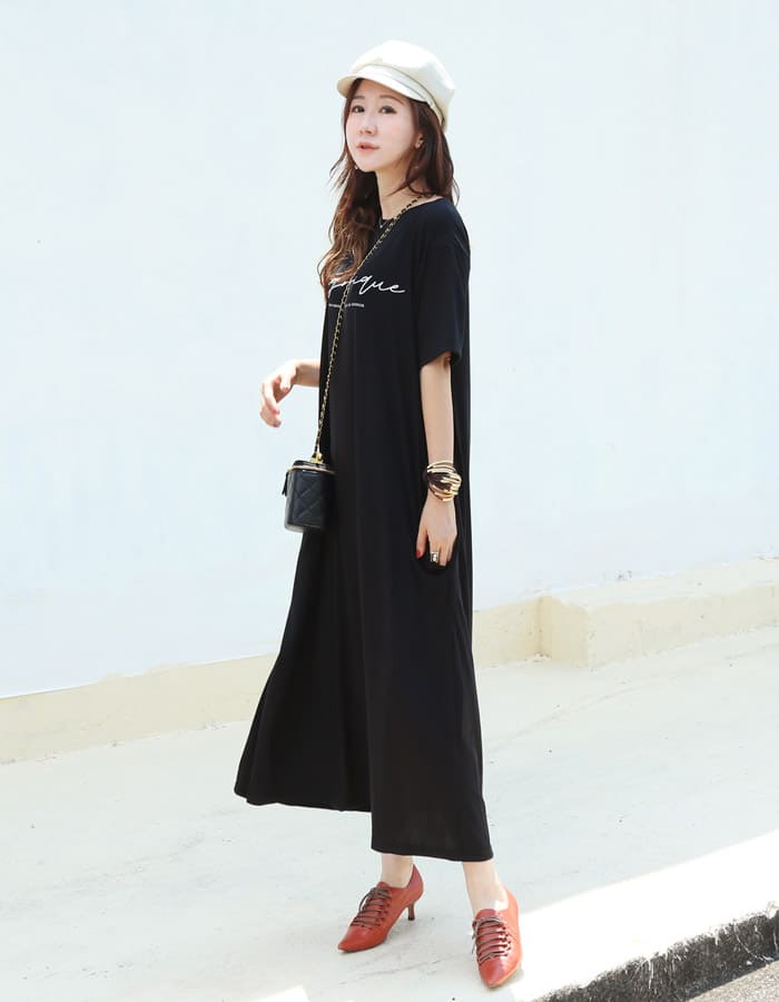 季節の変わり目にぴったり♪Magnifique柔らかロンTee5分袖ワンピース