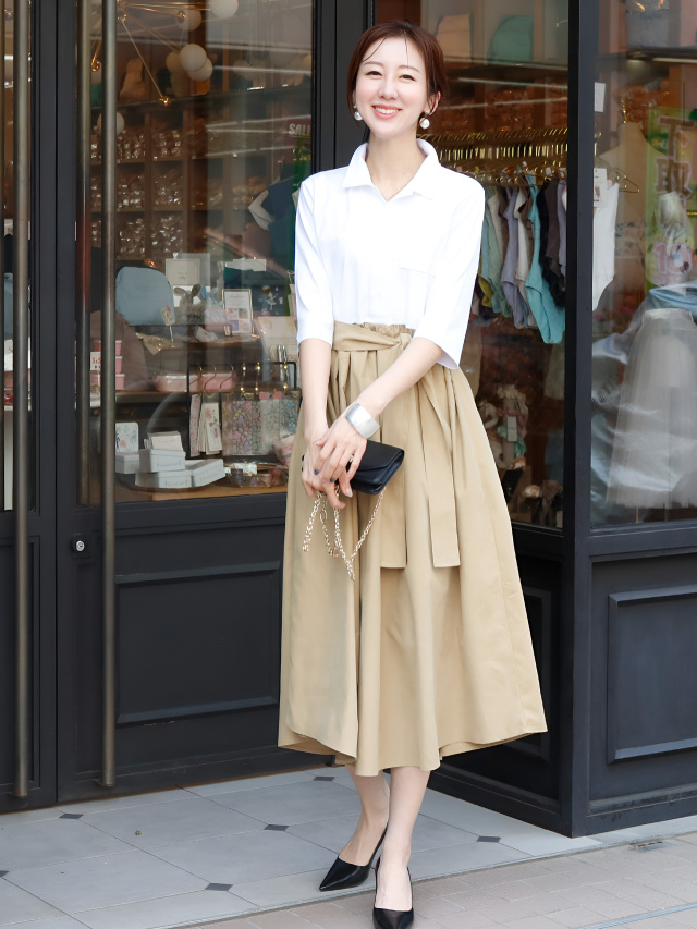 アメリ・ポロシャツ＆リボンフレアーワンピース