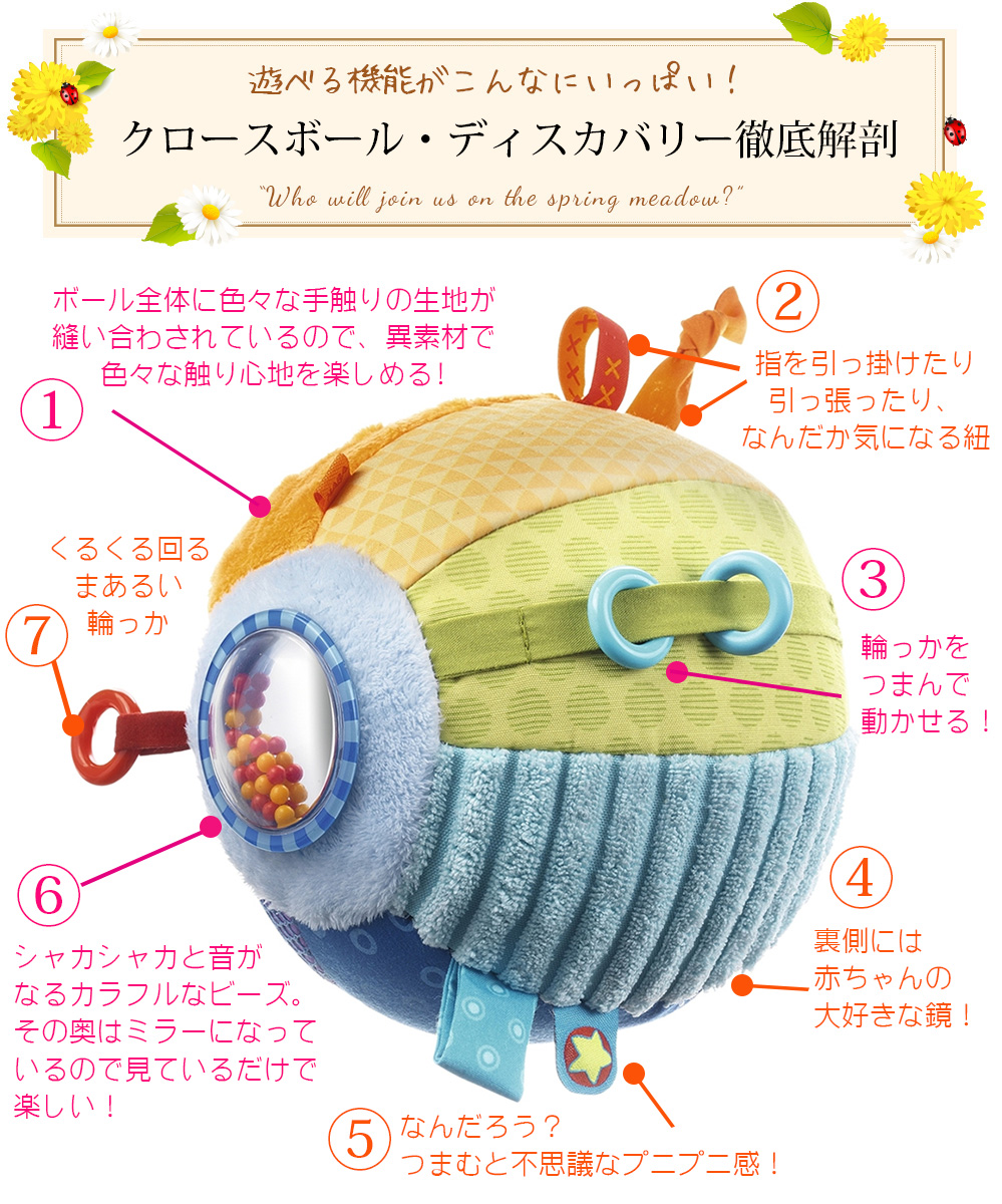 Toys 布のおもちゃ クロースボール ディスカバリー Haba 日本正規品 ベビー 0歳から遊べる 指先遊び 知育玩具
