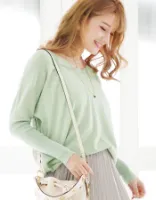 ＜マタニティ・授乳服＞新色入荷！メルティコットン・ニットVネックトップス