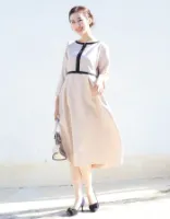 ＜授乳服・マタニティ＞アリス・サイドプリーツエレガントジャンスカ【6125154】