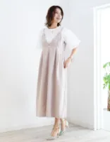 ＜授乳服・マタニティ＞コレット・スカラップキャミワンピース【6325245】