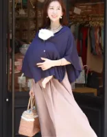 ＜授乳服・マタニティウエア＞エトワール万能授乳ケープ＆美シルエットワンピ２点セット