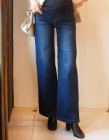 ＜マタニティパンツ・産後パンツ＞やわらか裏起毛マタニティワイドデニム