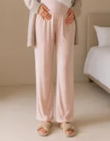 ＜マタニティパンツ・産後パンツ＞ベロアリボンエンボスルームパンツ【585140】