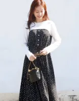 ＜授乳服・マタニティウエア＞小花柄ベア切替ワンピース【582180】