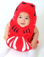 【キッズ・ベビー】だるまボアロンパース（70-80）【65002A】